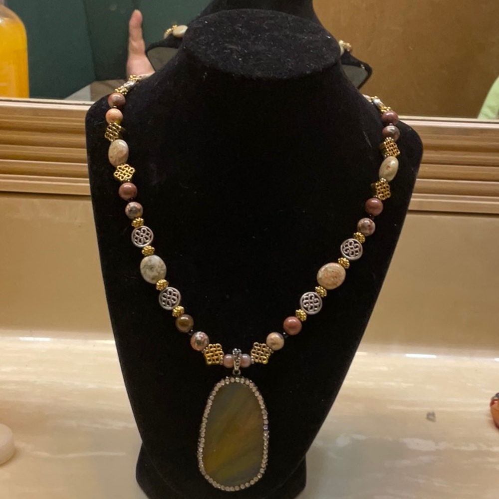 Handmade natural stone necklace